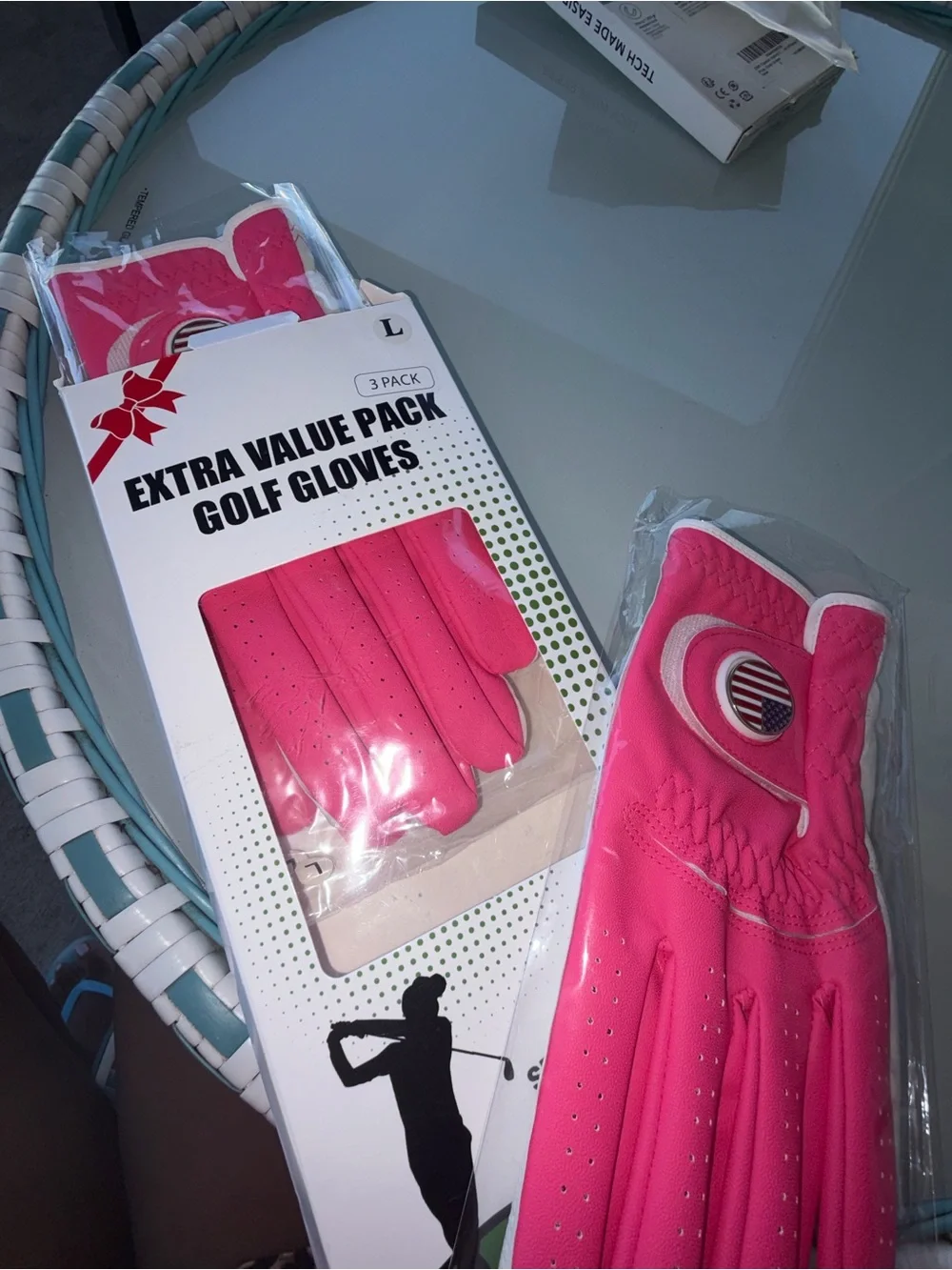 NEW 2-Pack Pink Golf Gloves Size L Left Hand Unisex Cabretta Leather